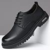 2025 Autumn New Men's Handmade Online Lace-up Casual Leather Shoes Men's Versatile Platform Tooling Big Head Shoes 5088