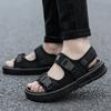 Мужские сандалии 2025 года, новые летние повседневные пляжные сандалии, нескользящие и дезодорирующие, повседневные двойные спортивные тапочки большого размера