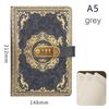 Vintage A5 Leather Notebook Glitter Embossed Flower Pattern Ruled Lined Paper Secret Diary Journal for Students Thread Sewn Gift