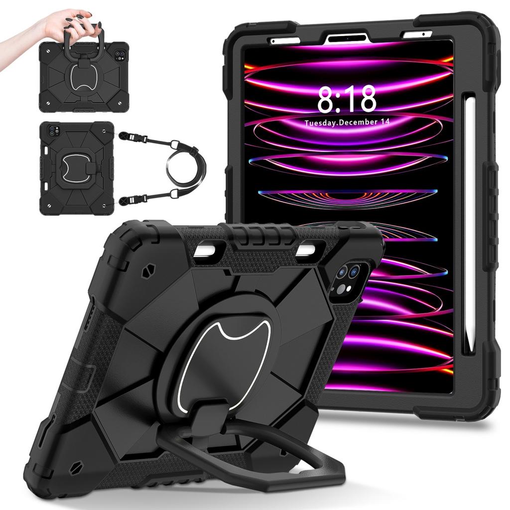 For Apple iPad Pro 11 (2021) 360° Rotating Grip Heavy Duty Protection Stand TPU+PC 3in1 Anti-knock Shockproof Tablets PC Case