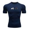 Men's Compression Fitness Sports T-Shirt, Contrast Black Whi