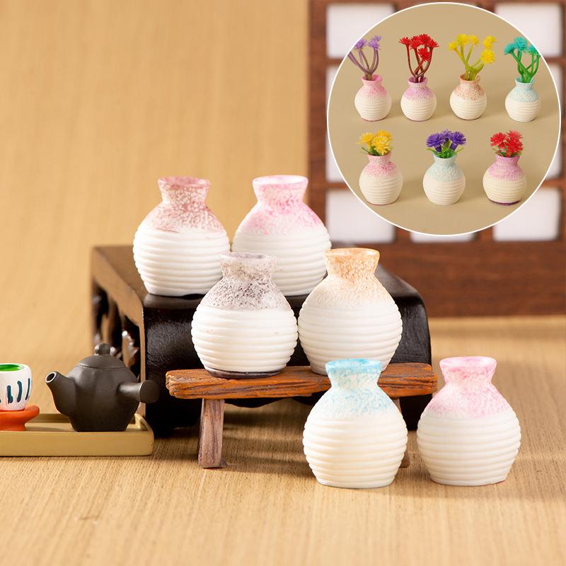 1:12 кукольный домик, миниатюрная антикварная ваза, цветочная композиция, бутылка с маленьким горлышком, пустая ваза, домашний декор для сада, аксессуары для кукольного дома