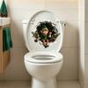 Waterproof Festive Toilet Decorations Christmas 3D Sticker, Cute Elf Boy Breaking Through Wall Decal, Holiday Decor Funny Cracked Seat