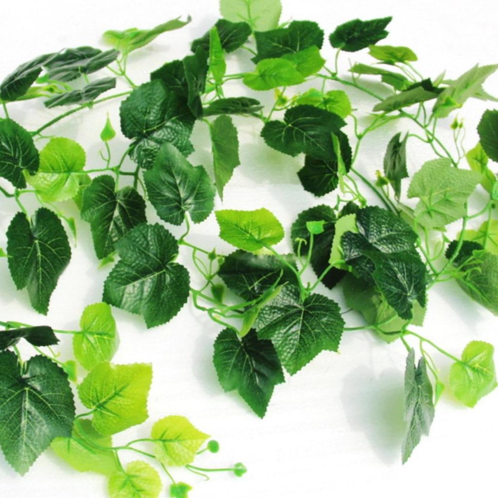 Большая декоративная виноградная лоза с листьями - Искусственная гирлянда с фруктами для стены, потолка или трубы с зелеными листьями деревьев