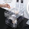 2 Tier Clear Organizer with Dividers for Cabinet Closet Multipurpose Sliding Storage Container Kitchen Under Sink Organizer Tray
