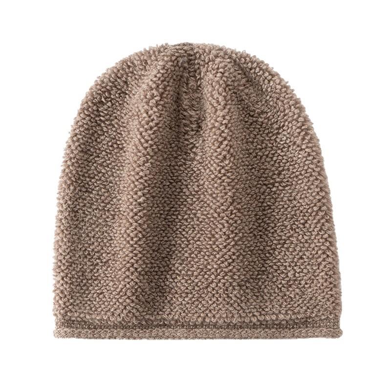 % Cashmere skin-friendly hat thickened men's and women's cold hat autumn and winter warm bag head knitted hat