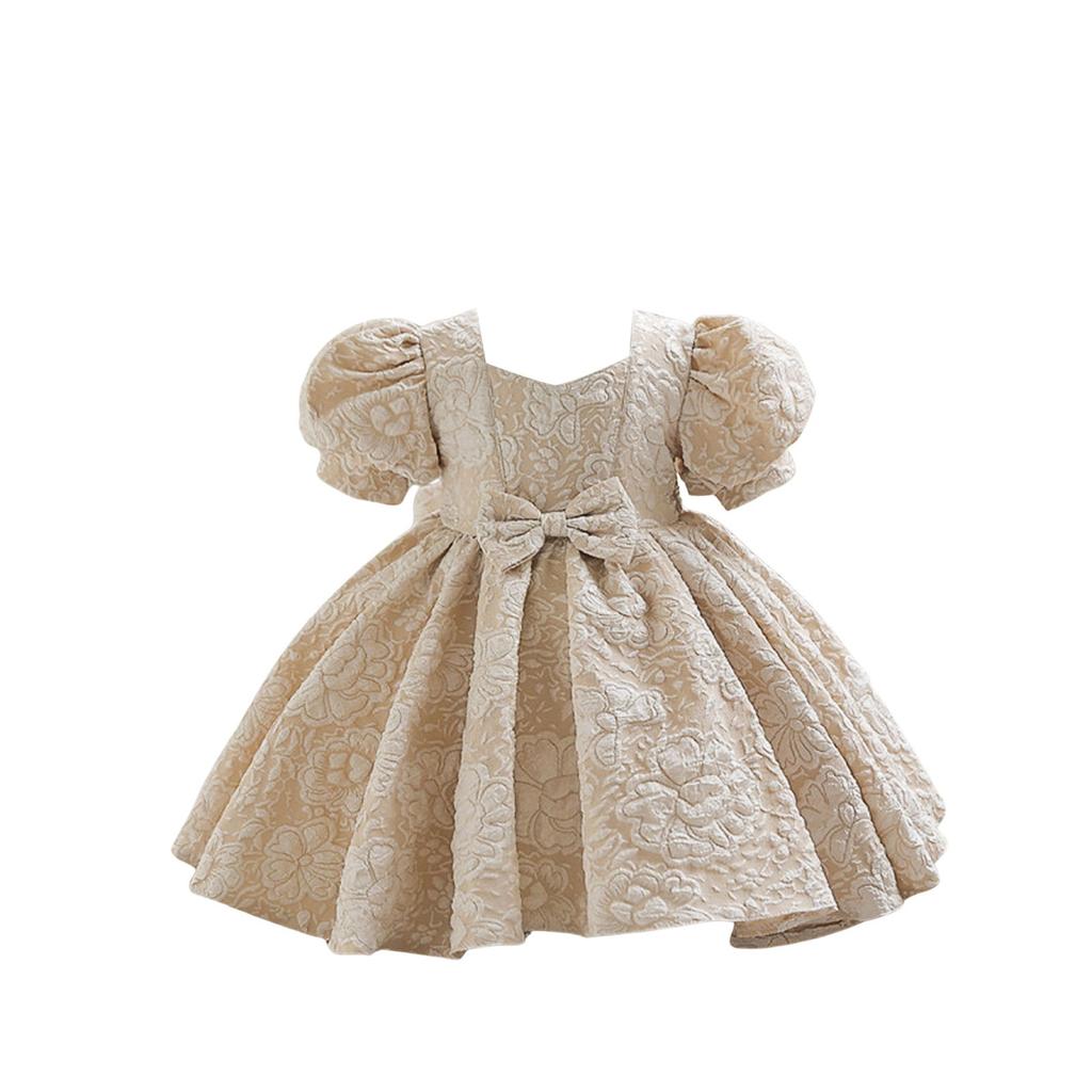 Милое модное платье принцессы с рукавами-фонариками для маленькой девочки