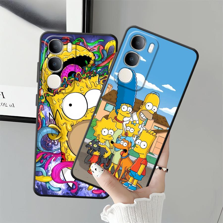 Чехол-бампер Мультяшный S-simpsons для Vivo V21E V23 V25 V30 Y51S Y78 Y71 Y91 V27 Y75 Y81 Y53S V29 Y50 Y95 Y52S Y93