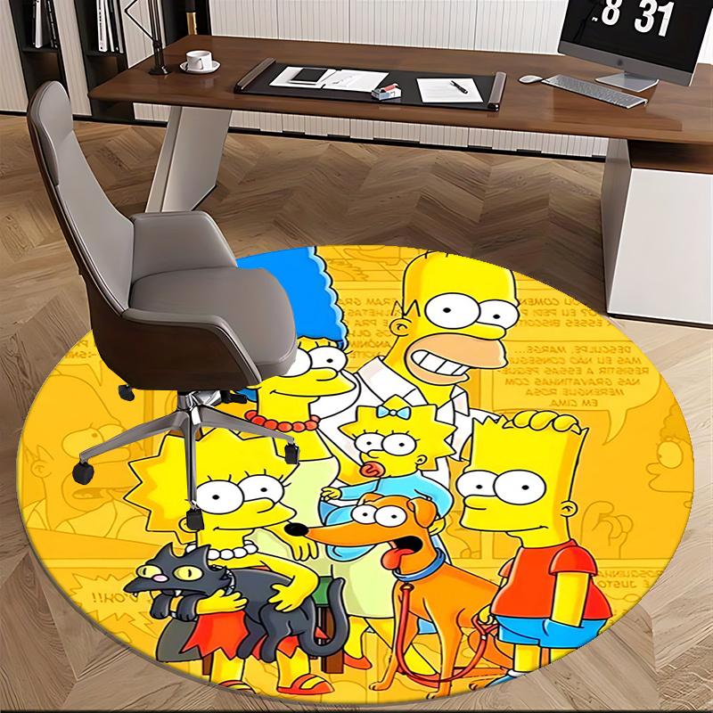 Simpsons Family, Chair mat Round Rug Office carpet, Non slip, Suitable for Living Rooms, Bedrooms,Decor1205780a