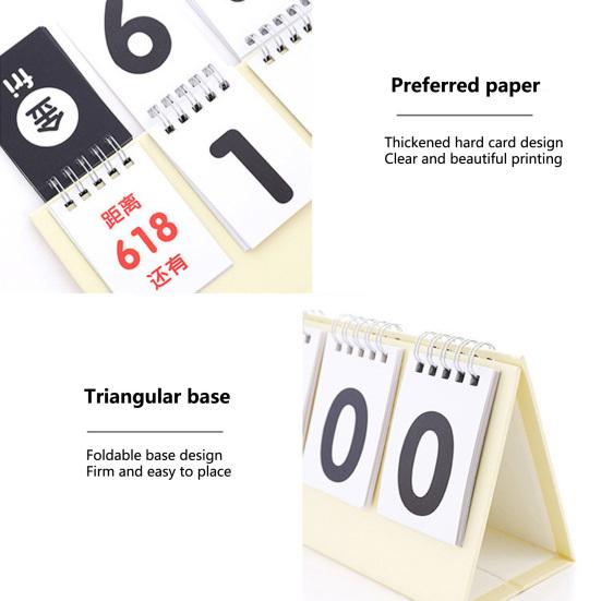 Календарь обратного отсчета Четкая печать Двойная спираль Треугольное основание Современный стиль Напоминание об экзаменах Настольный календарь Украшение Для ежедневного использования
