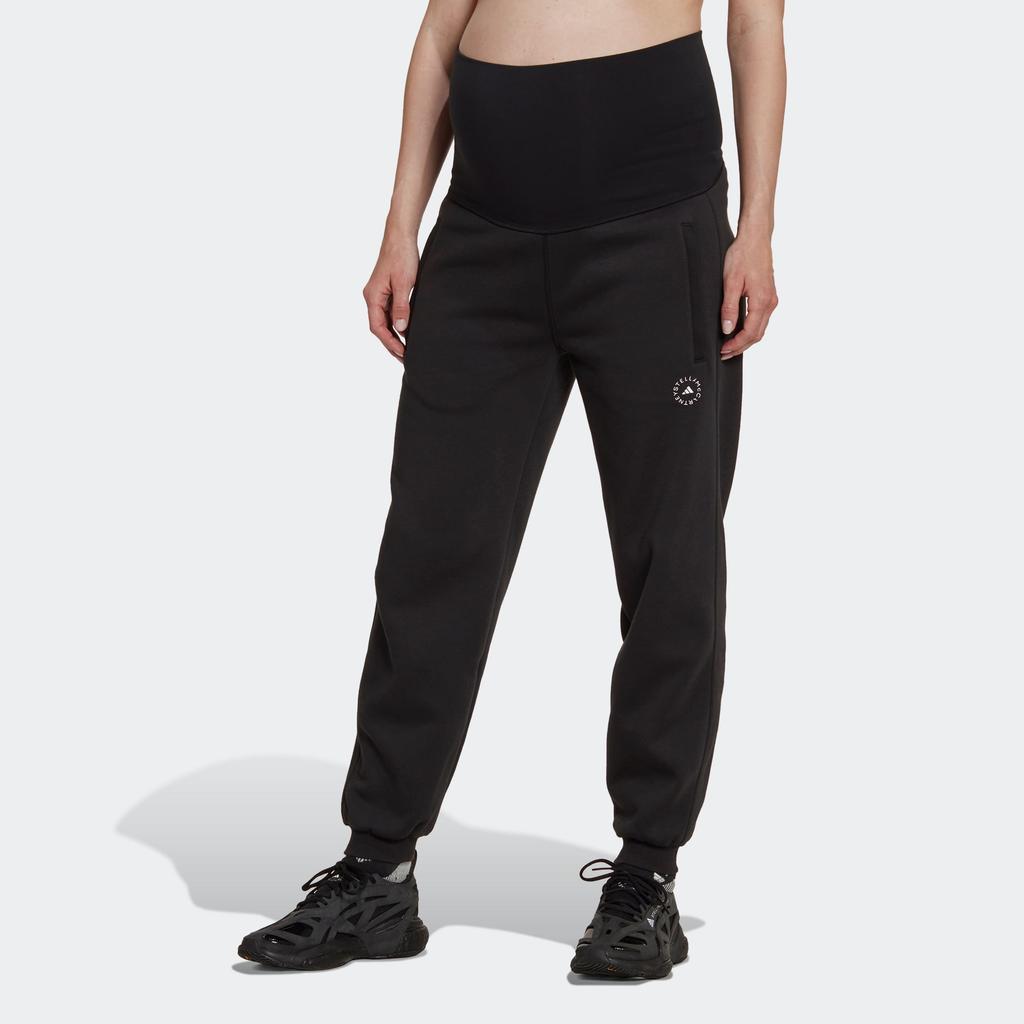 Adidas Stella McCartney M Pants Solid Color Logo Print Elastic Straight Sports Pants Women Pants Black HG6841