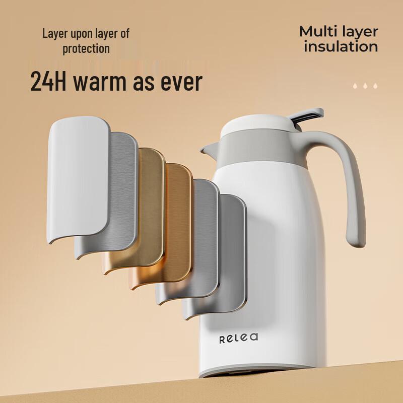 RELEA 316L Stainless Steel Press-Type Thermal Carafe