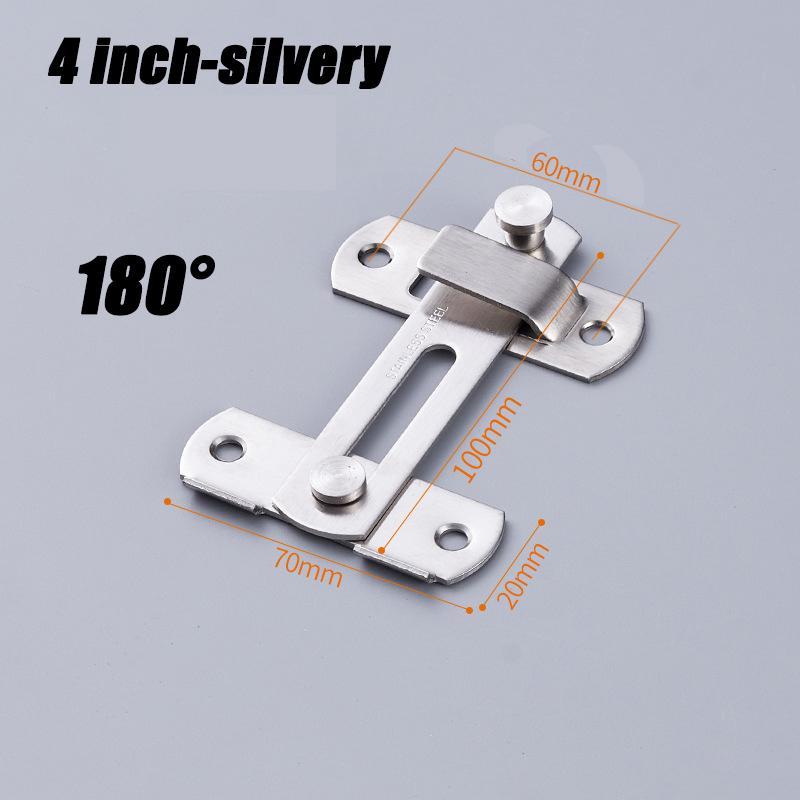 Stainless Steel Door Hasp Safety Buckle Latch Sliding Pet Cage Door Lock Security Hardware With Screws Window Cabinet Home Latch