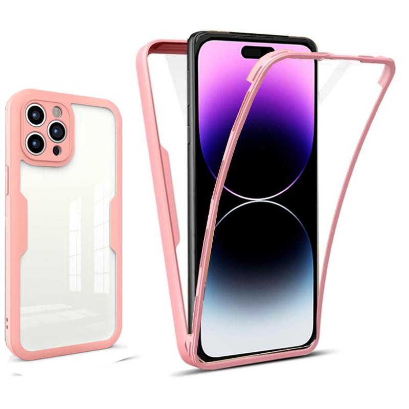 Чехол для телефона для iPhone 14 Pro Max Double 360, полный охват тела, мягкие чехлы для телефонов iPhone 14 Plus Pro Max, прозрачная передняя задняя крышка