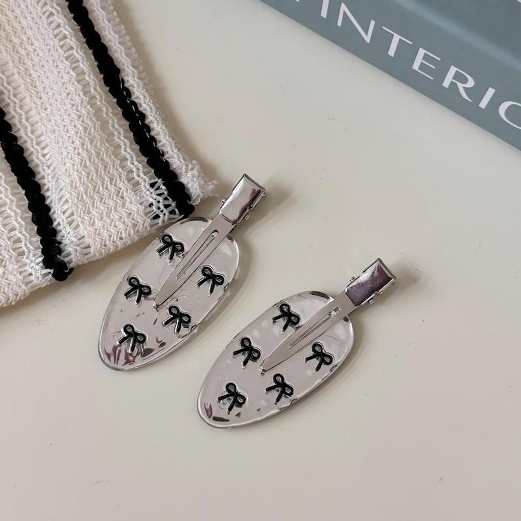 Women's Acrylic Ribbon Side Bangs Hair Clips