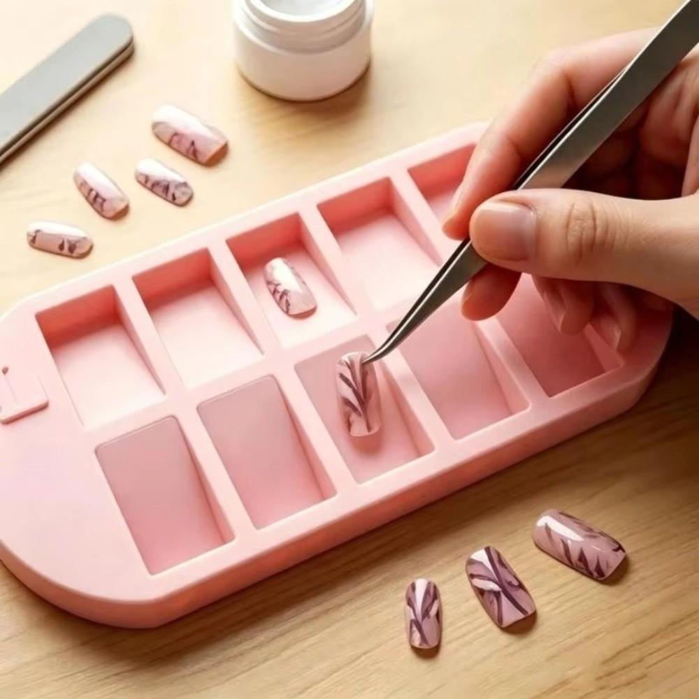 10 Grids Nail Tip Storage Tray With L/R Mark Nail Art Storage Plate Nail Art Organizer Nail Art