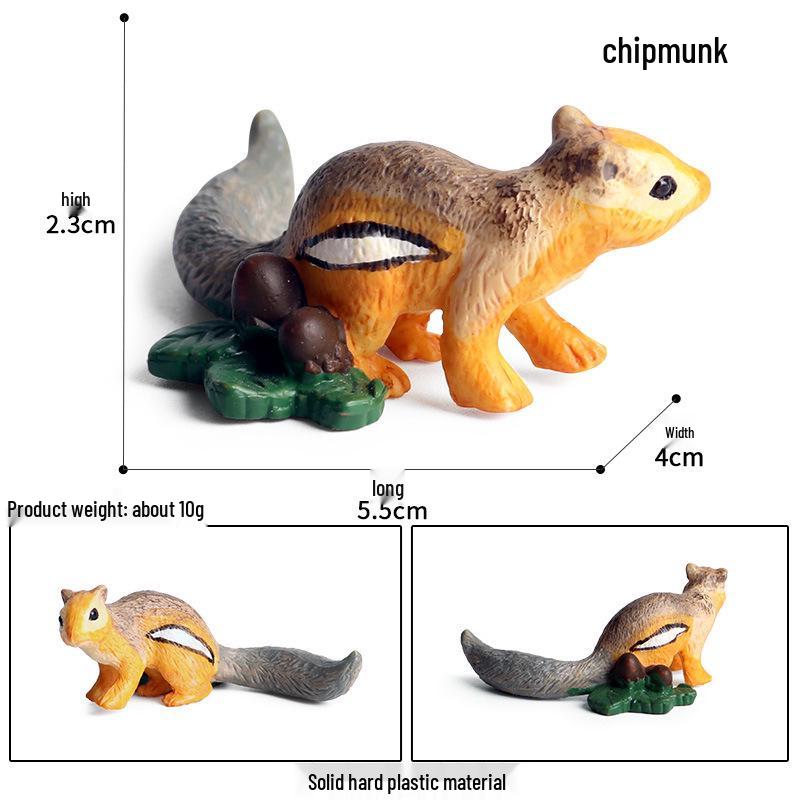 Cute Animal Models: Japanese Raccoon, Flying Squirrel, Monkey, Rabbit, Squirrel, Shiba Inu, Tiger, Lion, Lizard Toy Set