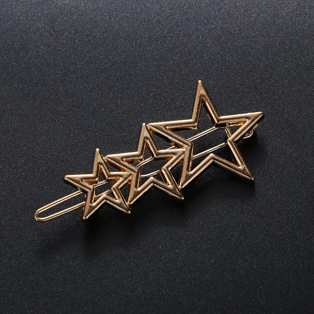 Ornaments Barrette Metal Hairpins Moon Circle Hairgrip Woman Hair Accessories Triangle Hair Clip