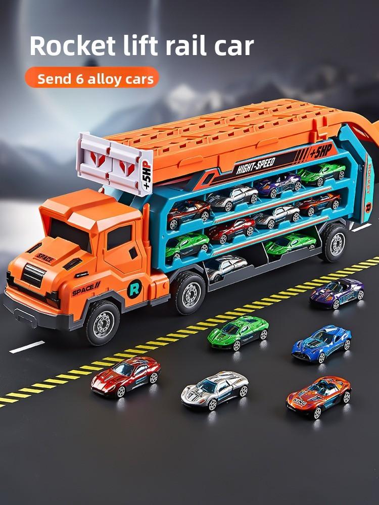 Dinosaur Rocket Track Car Toy Kit With Magnet Cars For Interactive Learning