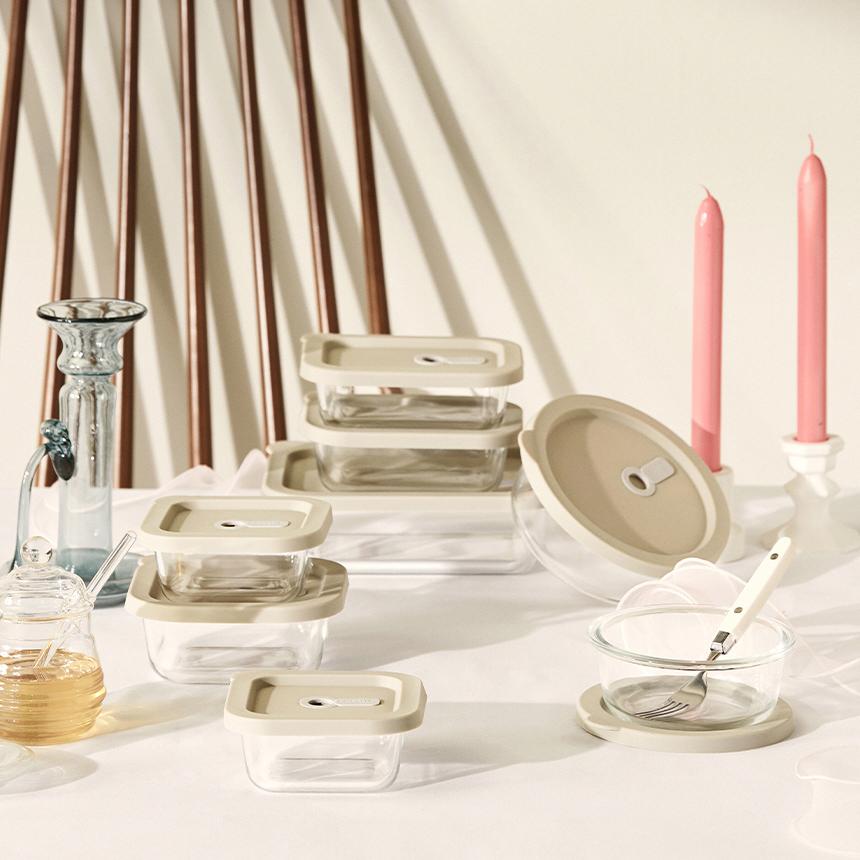 Стеклянный контейнер для хранения продуктов Corelle Square 3 шт. (320ml) BPA бесплатно