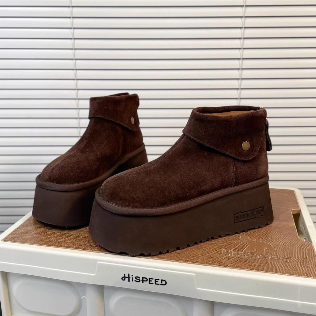 Женские зимние теплые сноубутсы большого размера, утепленная подкладка, ботильоны, кожаная меховая интеграция, нескользящие, для пешего туризма, спортивные, ботинки Мартин