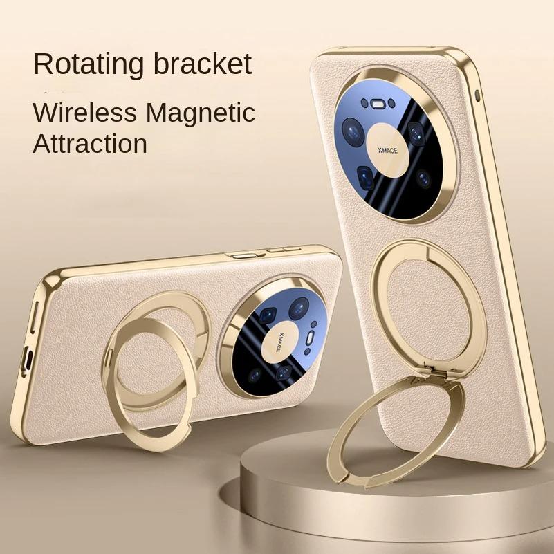 New Rotatable Metal Magnetic Bracket Holder Lens film protection Case For Huawei Mate 80 Pro Max 80 RS mate80 pro Slim Leather Cover