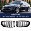 2PCS Gloss Black Front Kidney Grill Grille For-BMW E92 E93 3-Series 328I 335I Coupe LCI 10-13 Double Slat Dual Line Hood