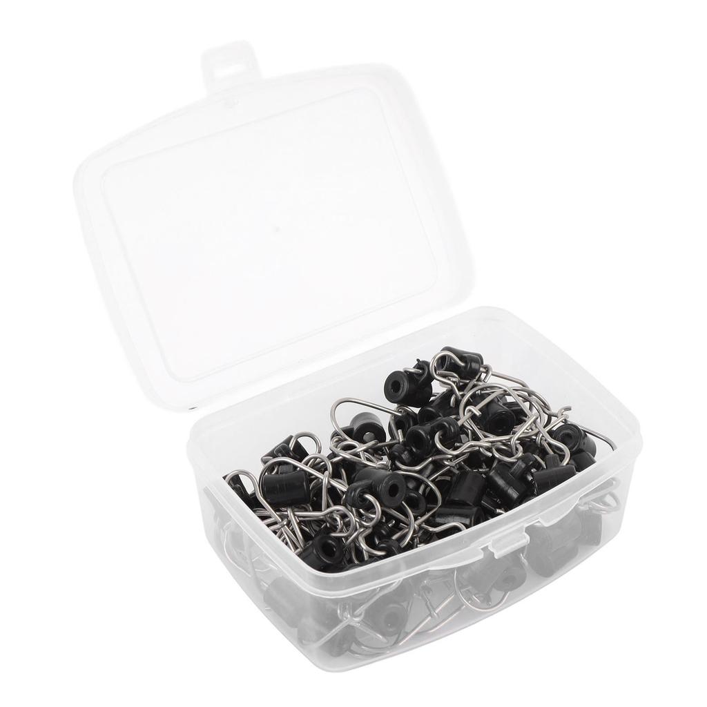 50 шт. слайдеры для лески из нержавеющей стали с двойным замком и прочным слайдером с коробкой