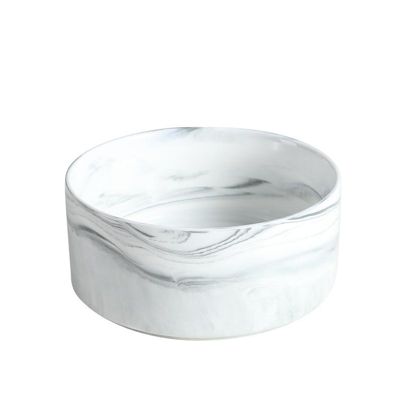 Ceramic Salad & Noodle Bowl Set with Wooden Stand - Black