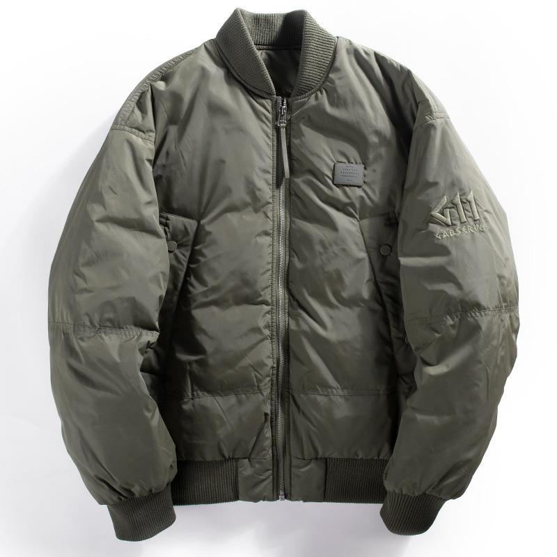 Ретро Японский Стиль Утолщенная Теплая Куртка с Хлопковой Подкладкой Мужская Осенняя Свободная Теплая Повседневная Бейсбольная Форма