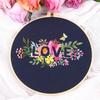 1Pcs Love Flower Embroidery DIY Handmade Material Package (Including Tools), for Beginners To Practice Embroidery Enthusiasts, Gifts for Friends
