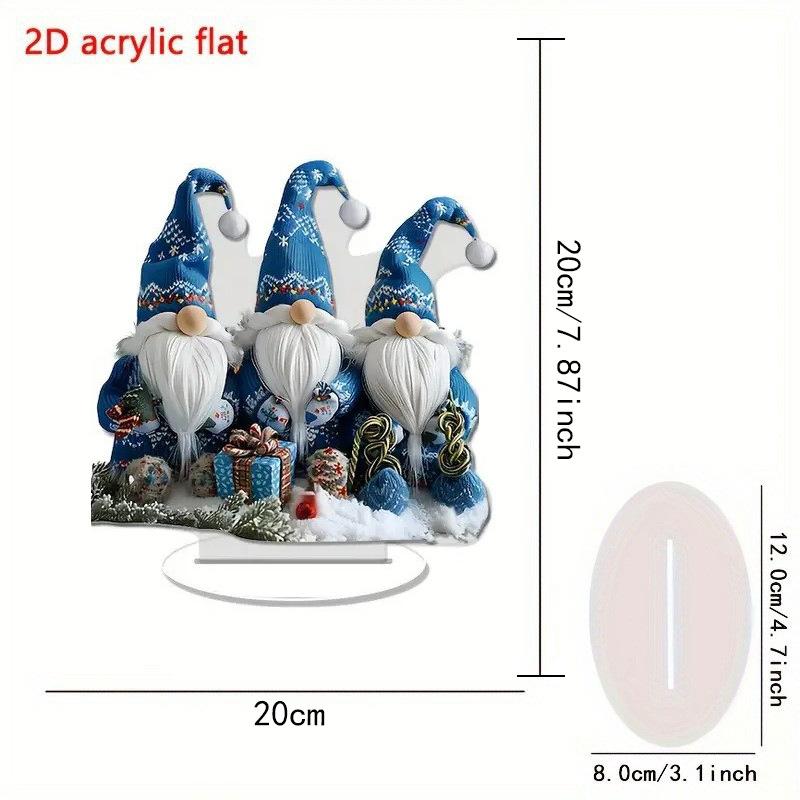 20СМ Гном Безликий Рождественский Подвесной Кулон с Основанием 2D Акриловая Плоская Рождественская Декорация Домашнее Украшение Навидад Натал Подарок
