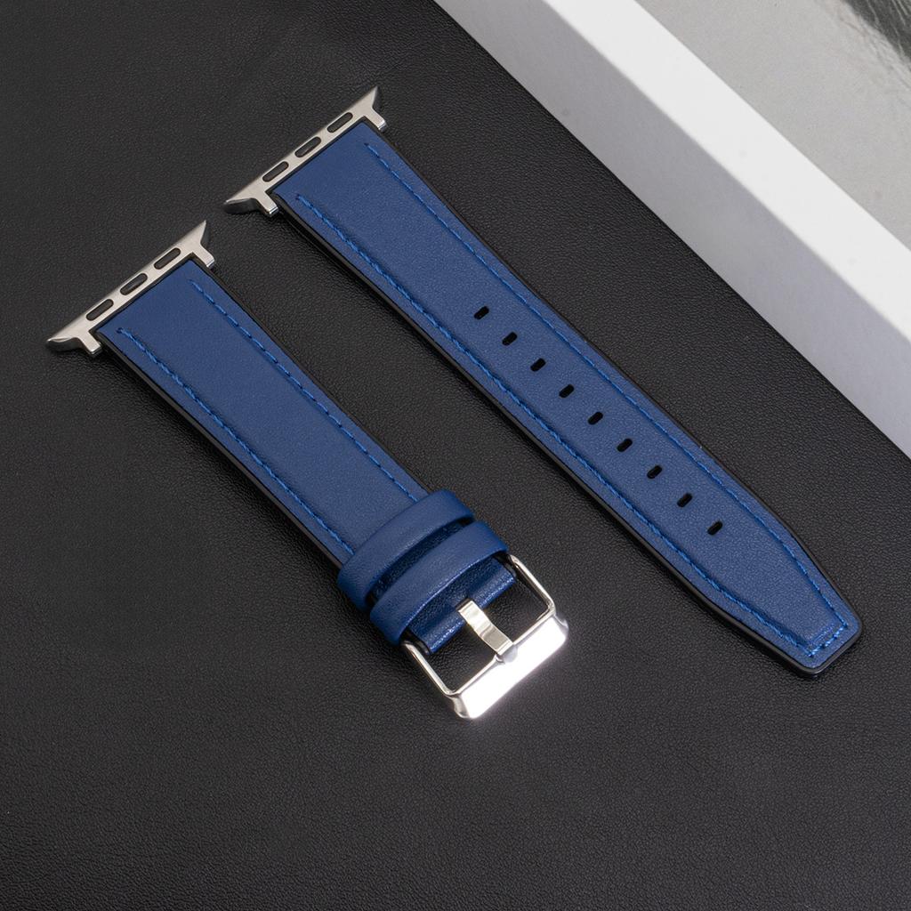 Кожаный ремешок для Apple Watch Band Ultra 2 49мм 46мм 44мм 45мм 42мм 41мм 40мм Браслет для Iwatch Серии 10 9 8 7 6 5 4 Correas