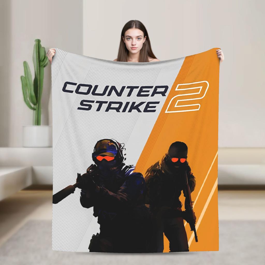 Counter Strike CS Go Fashion Blanket Shootting Game Art Plush Awesome Soft Throw Fashion Blanket for Home Textile Decor Outdoor