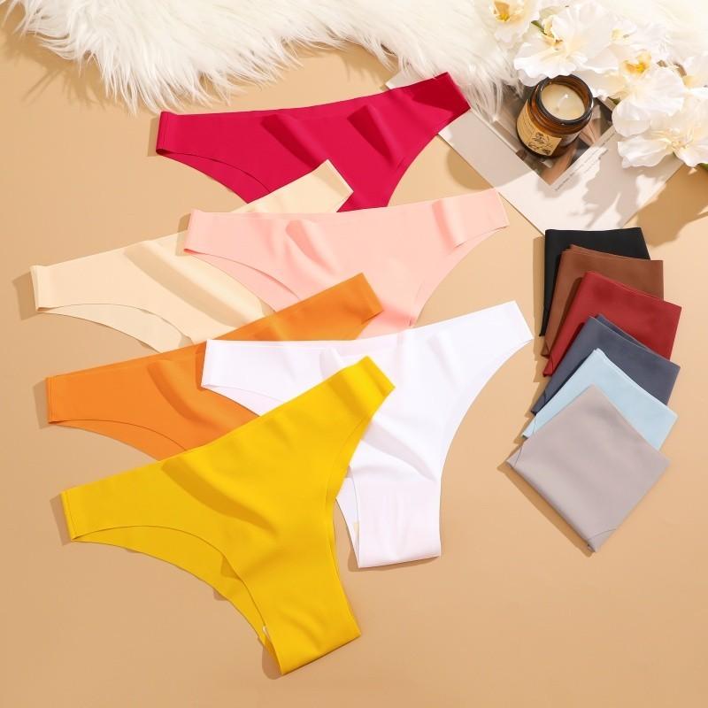 FINETOO Women Seamless and Traceless Panties Solid Color Underwear Soft and Comfortable Lingerie 12 Colors