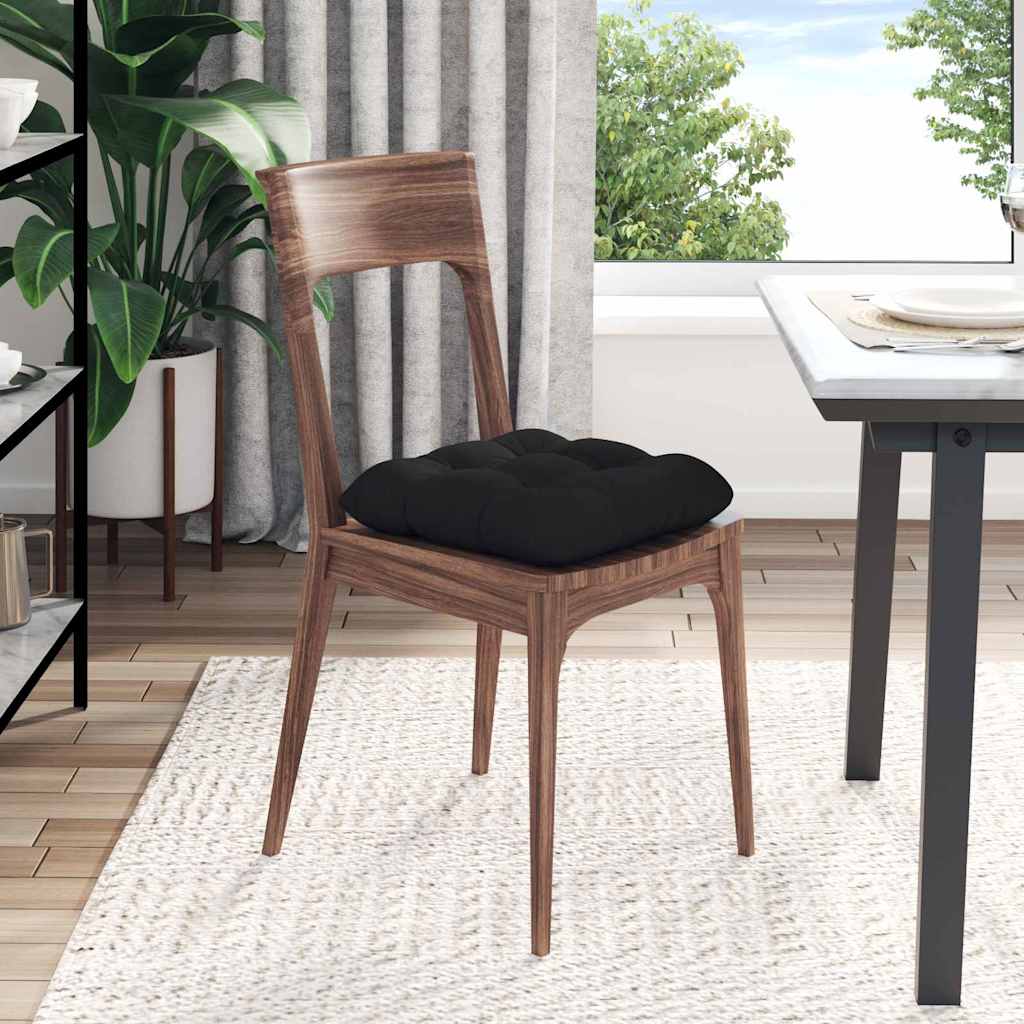 Seat Cushions 4 pcs Black 40 x 40 cm Microfiber Fabric