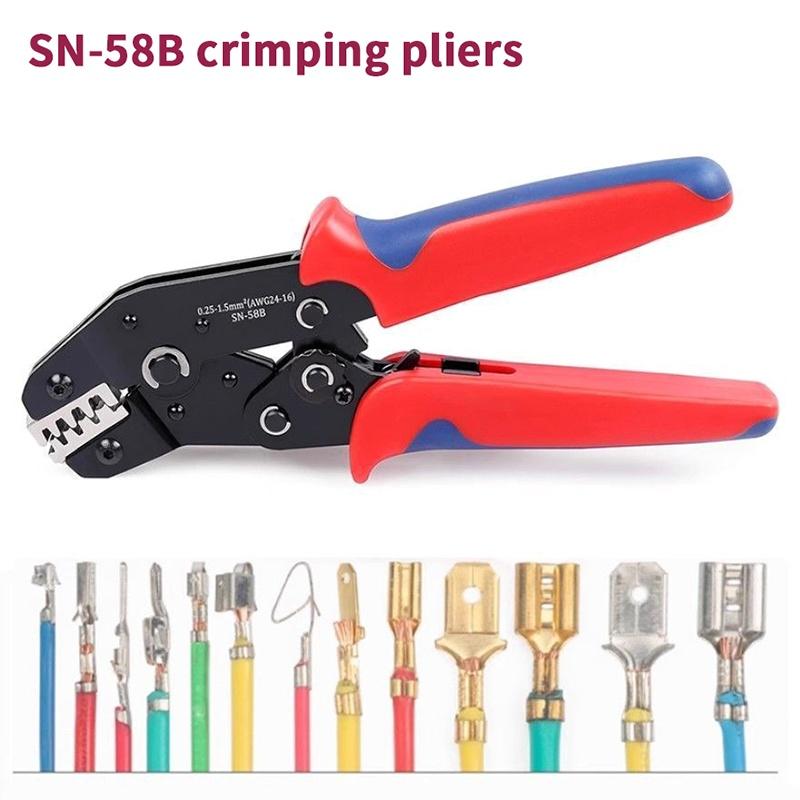 Crimping Pliers Ratcheting Crimping Tool Set For Open Barrel Dupont Molex Jst Te Terminals & Epc Pcie Sata Pins Sn-58B