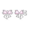 Original 925 Silver Charms Colorful Bow Set Earrings Ring Beads Pendant for Women Bracelets Necklaces DIY Jewelry Gift