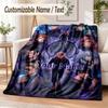Jujutsu Kaisen Custom Name Flannel Throw Blanket Soft Warm for Sofa Bed Indoor Home Use