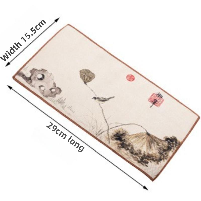 Chinese Style Guochao Creative Rectangular Tea Banquet Thickened Absorbent Tea Towel Kung Fu Tea Ceremony Accessories