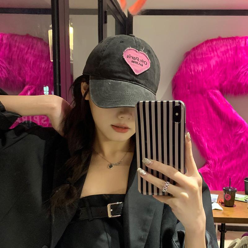 Милая бейсболка с нашивкой в виде сердца, регулируемая хлопковая шляпа от солнца для весны и лета