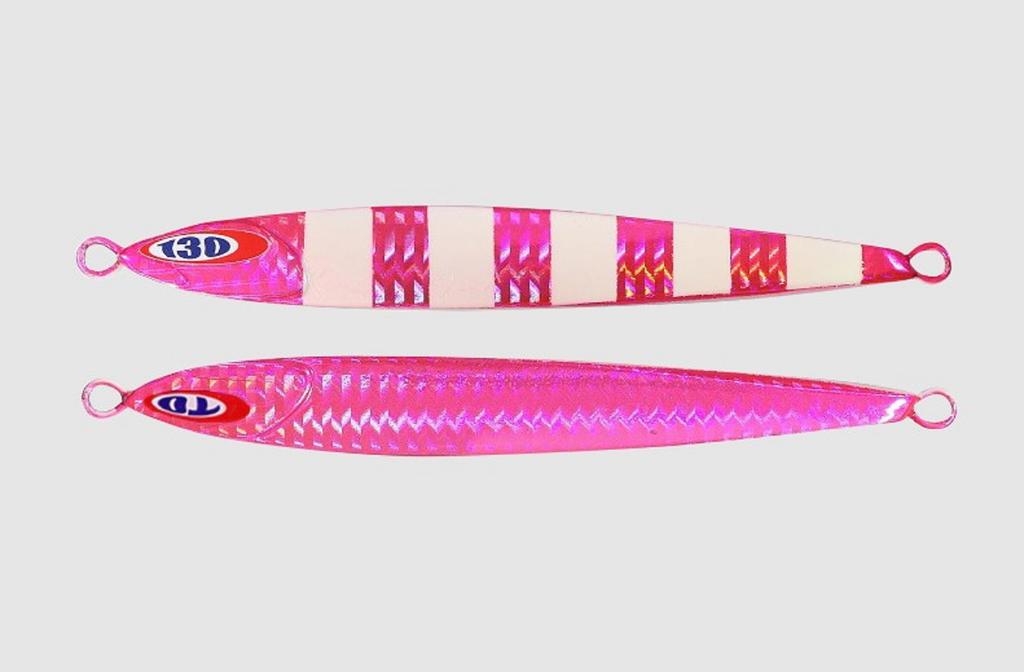 Jackall Metal Jig Anchovy Type 0 Flush Fall 200g Pink Glow Stripe (8489)