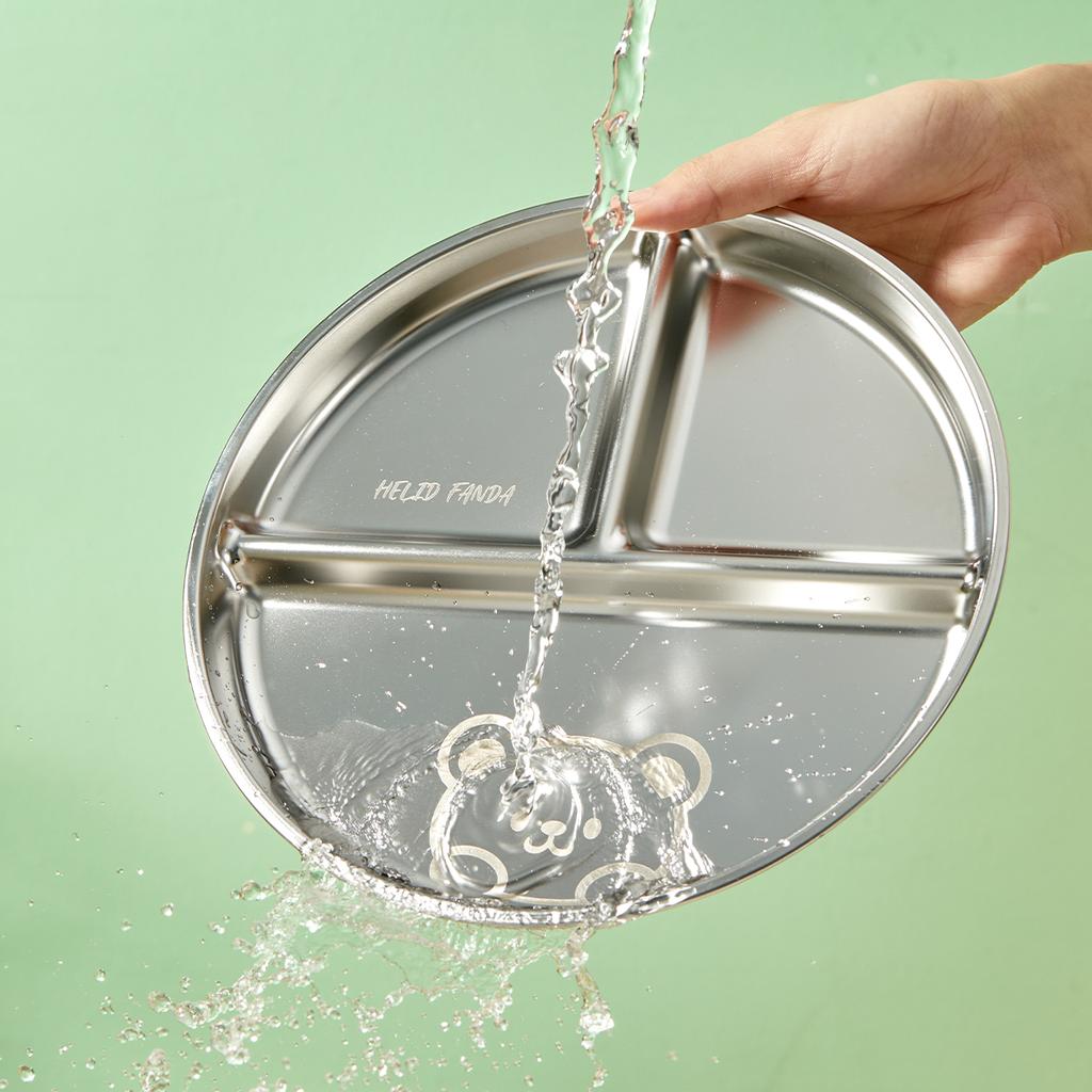 Разделенная тарелка из нержавеющей стали для западной кухни, блюдо для пасты, салата, барбекю, штабелируемая тарелка для завтрака, кухонная утварь