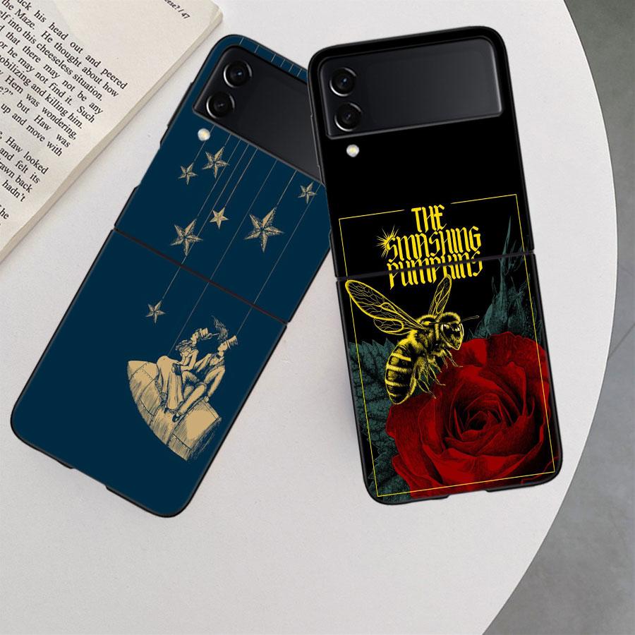 Rock The Smashing Pumpkins Phone Case For Samsung Z Flip 7 6 5G Galaxy Z Flip 5 4 3 Black Hard Cell Cover Luxury PC Shell Coque