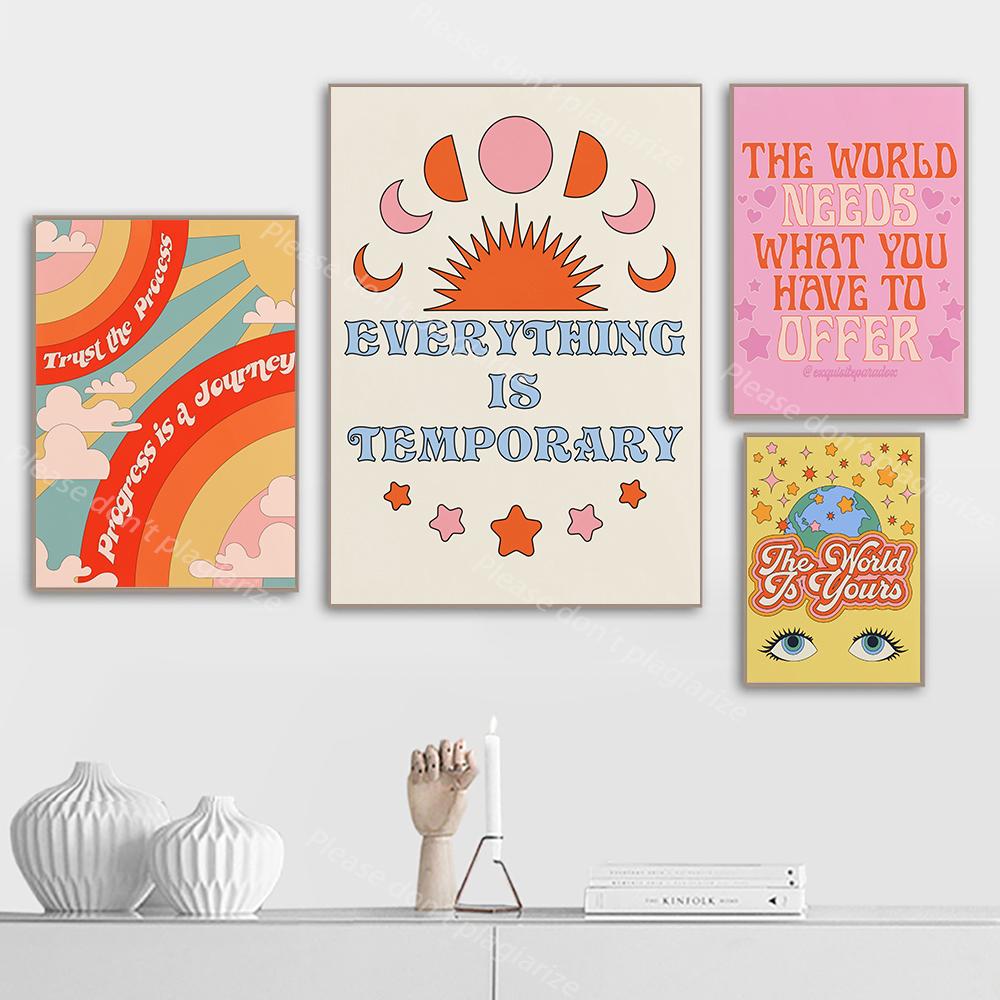 Cartoon Abstract Colorful Poster Childish Cute Art Quote Canvas Print Nursery Wall Mural Painting Picture Living Room Home Decor
