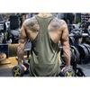 New Sports Vest Men'S Loose Summer Pure Cotton Fitness And Bodybuilding Quick Drying Sleeveless Shoulder White Base Shirt Sleeveless T-Shirt