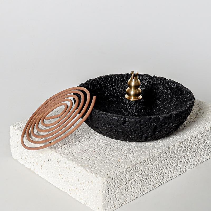 Каменный подсвечник ручной работы Подходит для смолы, палочек, конусов, древесного угля, пало санто Идеально для медитации и стильной домашней обстановки