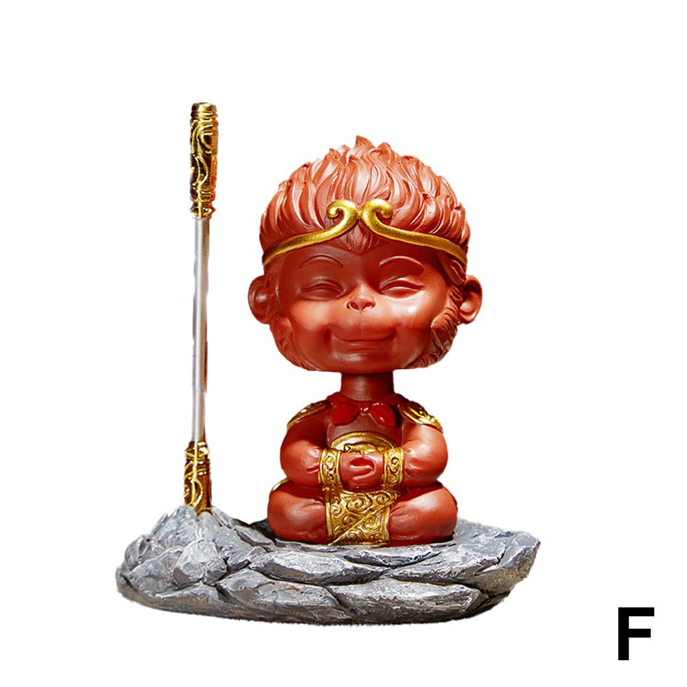 Для Черной Мифологии Статуэтка Фигурка Скульптура Король Обезьян Настольное Украшение с Золотым Посохом 2024 Декор Приборной Панели Автомобиля