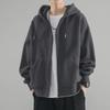 Men's Hooded Solid Color Cardigan Jacket - Spring/Autumn Trendy Loose Fit 2023.