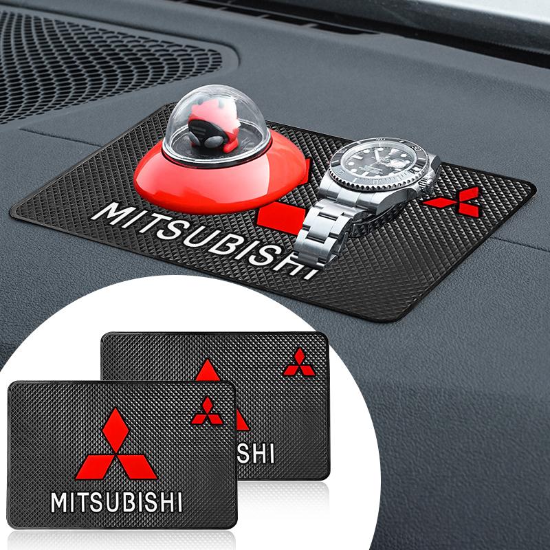 Car Badge Styling Non-Slip Mat Center Dashboard Anti-slip Pad Interior For Mitsubishi Lancer Outlander 3 Colt Eclipse EX Montero